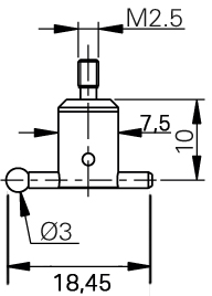 Produktbild von 4-teiliges Flachspitzen-Set Für Messuhr – M2,5 Gewinde, D10/D15/D20 Mm, Aus Schnellarbeitsstahl