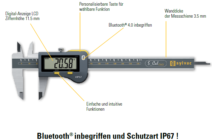 Messschieber S Cal Evo Bluetooth Messschieber Digital Messschieber Handmessmittel Studenroth Prazisionstechnik Gmbh