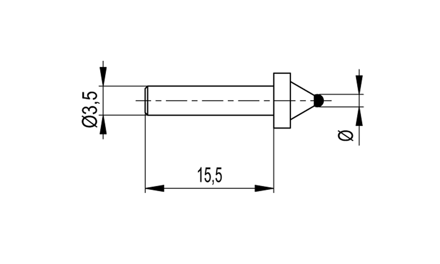 Hartmetall-Kugel Kontaktspitze Für Messuhr – M1,4x0,3 Gewinde, 0,8 Cm Durchmesser, 1,27 Cm Lang